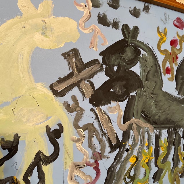Purvis Young, “Freedom Horses” Mid Century Modern Painting, Signed For Sale - Image 9 of 10