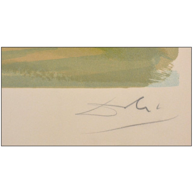 Salvador Dalí 1967 Aquarius Surrealism Yellow Lithograph Salvador Dalí For Sale - Image 4 of 6