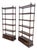Pair of 6 Tier Faux Bamboo Bottom Drawer Cherry Bookcases Round Ball Finials For Sale