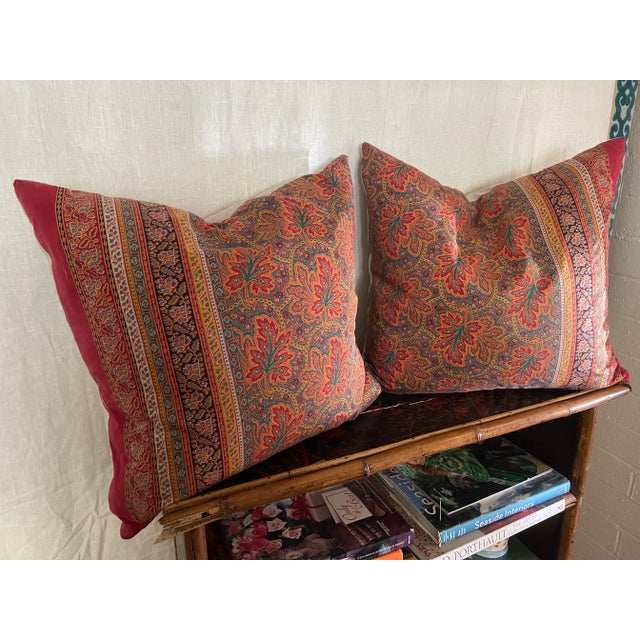 Textile Vintage French Paisley Pillow For Sale - Image 7 of 7