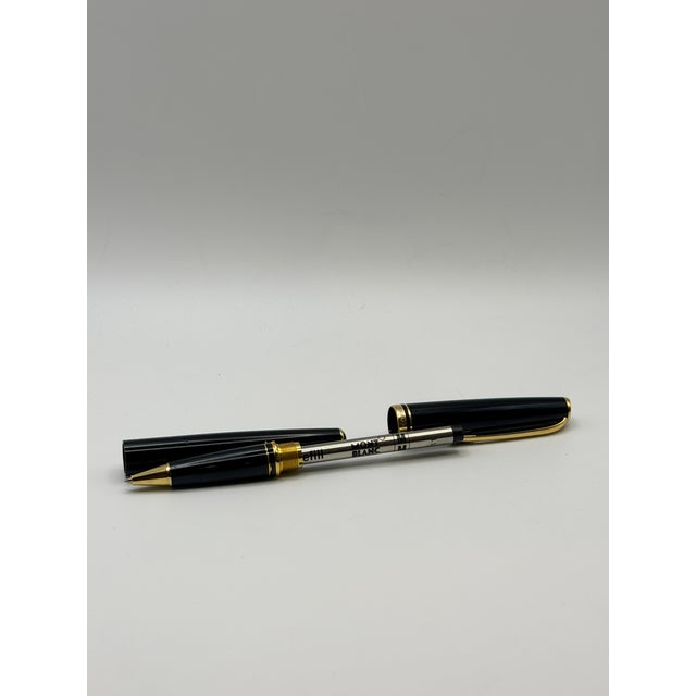 Montblanc Meisterstück Classique Black Resin Ballpoint Pen With Gold Trim, Germany For Sale - Image 4 of 4