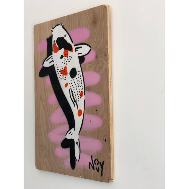 "Pink Koi" Original Street Art Painting by Jeremy Novy Chairish