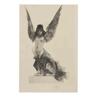 Félicien Rops, The Sphinx, 1880s, Etching For Sale
