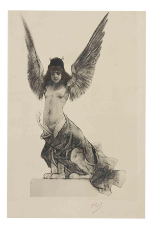 Félicien Rops, The Sphinx, 1880s, Etching