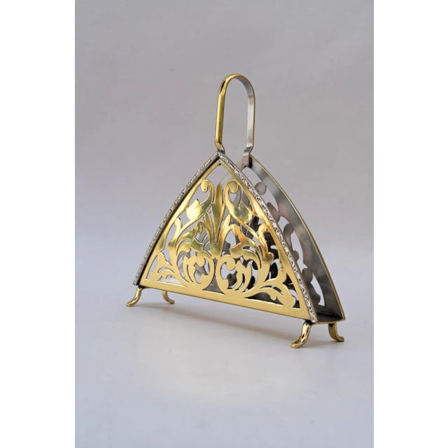 Brass Napkin Holder, Vienna, 1920s For Sale - Image 3 of 10