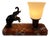 Art Deco Elephant Table Lamp with Red Marble Base, 1930 For Sale