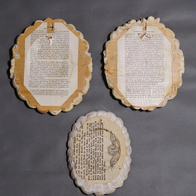 Antique White Set of Three Vintage Paintings With People in Rococo Costumes For Sale - Image 8 of 8