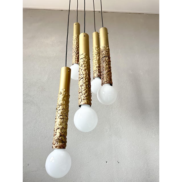 Gold Vintage Cascade Light from Glashütte Limburg, 1970s For Sale - Image 8 of 15