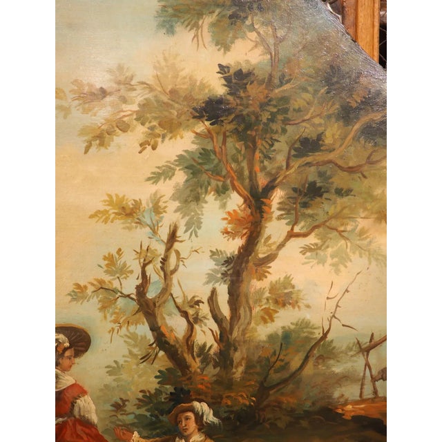 19th Century French Genre Scene Overdoor Painting on Board For Sale - Image 9 of 12