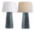 Arteriors Dark Teal Huron Table Lamps and Shades - a Pair For Sale