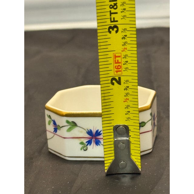 Mid 20th Century Herend Hungary Blue Garland PBG Hand Painted Octagon Box Kitty Cat Finial 6074 For Sale - Image 10 of 10