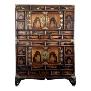 Korean Antique Wood Stacking Nong Cabinets - A Pair