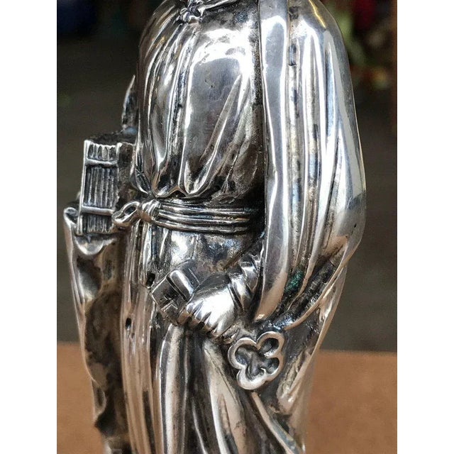 Silver 19th Century German Silver Ecclesiastical Figure of Sankt Peter For Sale - Image 8 of 11