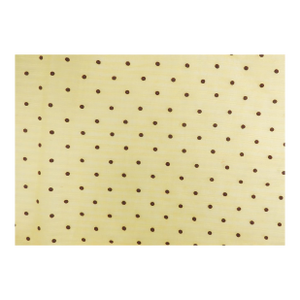 Vintage Yellow and Brown Swiss Dot Semi Sheer Remnant Fabric