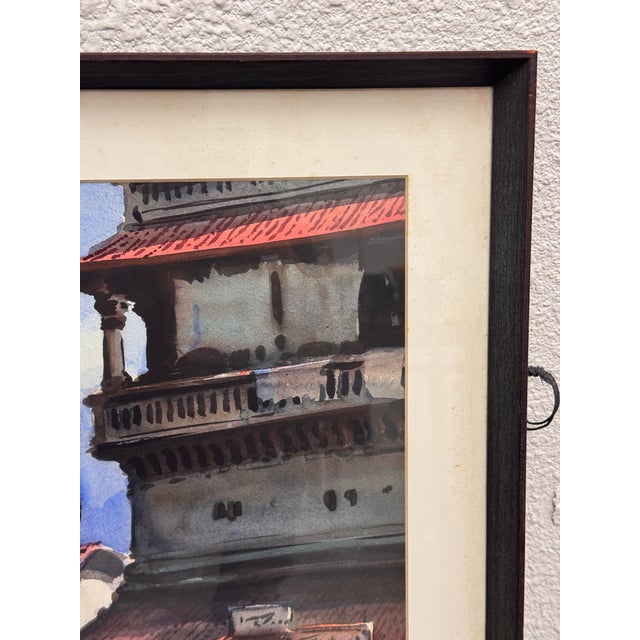 1960s G. D. Thyaga Raj Delhi Mazar Street Scene Watercolor, Circa 1968 For Sale - Image 5 of 12