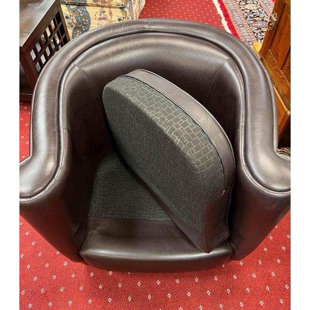 Vintage Brown Leather Tub Chair Chairish