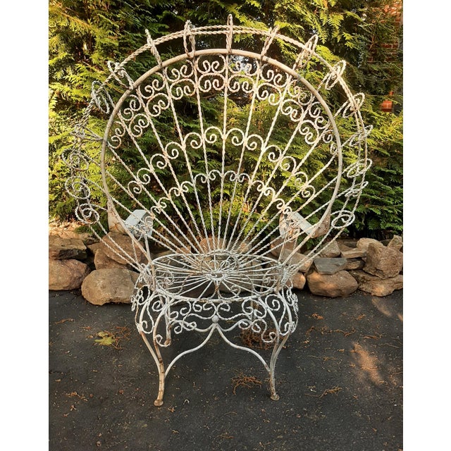 Salterini Outdoor Twisted Wrought Iron Peacock Chair Chairish