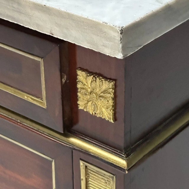 Russian Neoclassical, Louis Xvi, Commode, Mahogany, Bronze, Marble, France, 19th C For Sale - Image 9 of 10