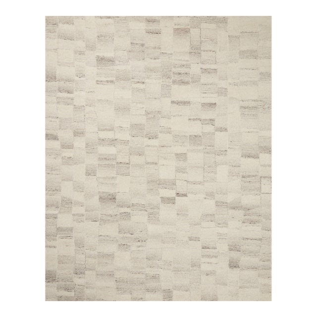 Amber Lewis x Loloi Rocky Ivory / Silver 8'-6" x 11'-6" Area Rug For Sale