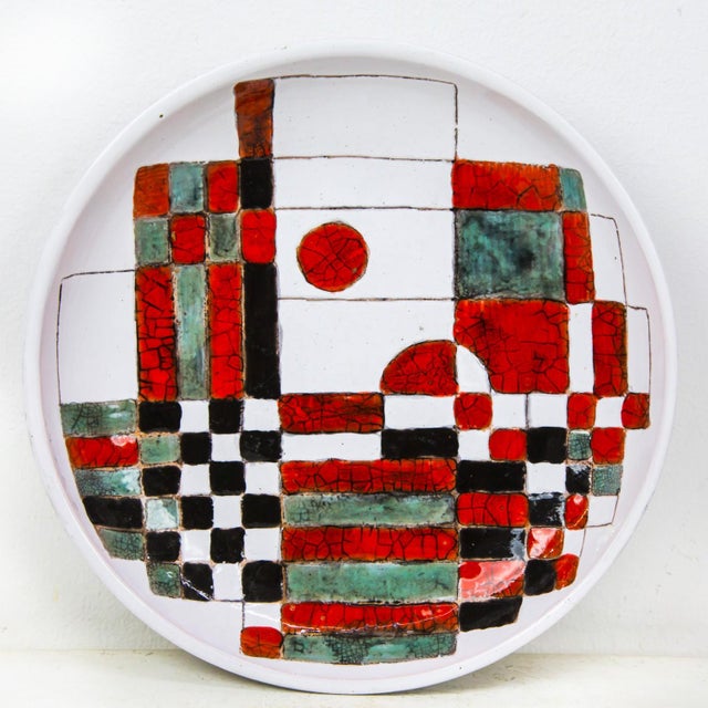 1970s Mid-Century Modern Abstract Ceramic Wall Plate, 1970s For Sale - Image 5 of 5