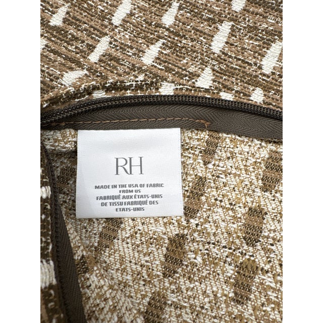 Restoration Hardware Rh Restoration Hardware Nazaré Stitched Stripe Pillow Cover 20" × 20" Square | Burnt Caramel For Sale - Image 4 of 14