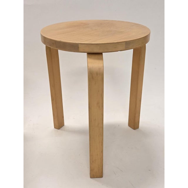 Artek 60 stools 2 pcs, birch. Good used condition. Old Artek stamp on the bottom of the stools. Designer Alvar Aalto. The...