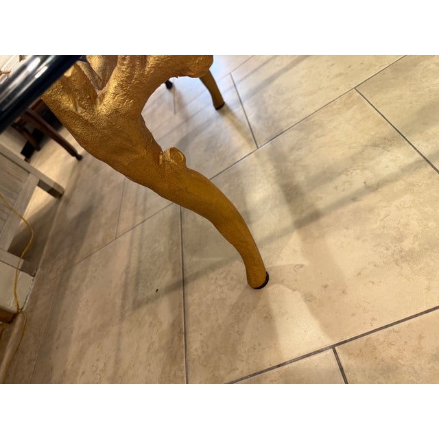 Hollywood Regency Gold Leaf Faux Bois Cocktail Table For Sale - Image 10 of 14
