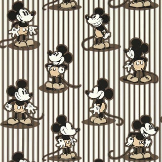 Sanderson Mickey Stripe Wallpaper in Humbug - a Sample For Sale