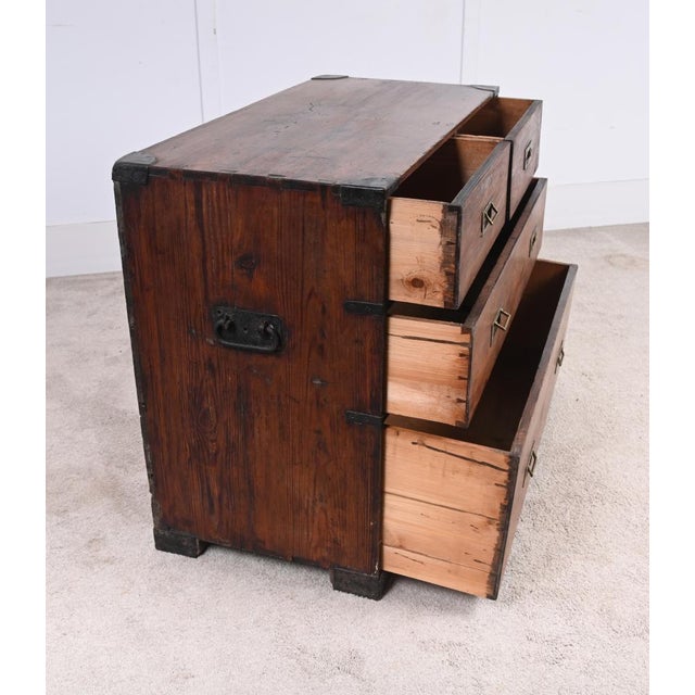 Metal Antique Military Campaign Pine Chest from Holloway and Son, 1880s For Sale - Image 7 of 14