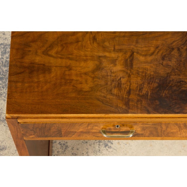 French Art Deco Walnut Writing Desk, Paris, Circa 1930 For Sale - Image 4 of 17
