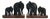Marble Bookends with Wooden Elephants, 1920s, Set of 2 For Sale