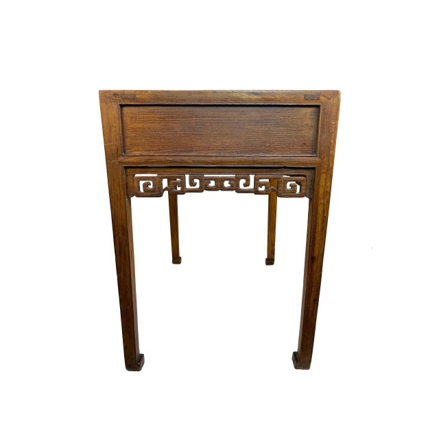 Chinese Antique Chinese Hand-Carved Elm Console Table For Sale - Image 3 of 13