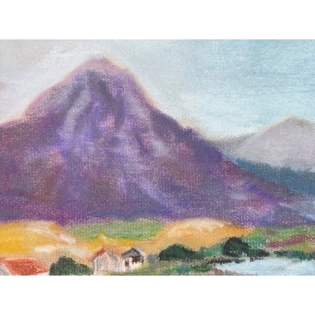 Mid 20th C. Original Artisan Pastel on Paper - Patagonia From the Valley For Sale - Image 4 of 10