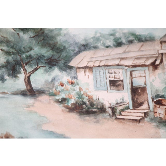 Stunning Original Old Watercolor, Gilt Frame, Nails and 1916 Newspaper For Sale - Image 9 of 13
