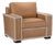 Uptown Loomlan Austin Brown Benchmade Aniline Leather Club Chair - American Made For Sale