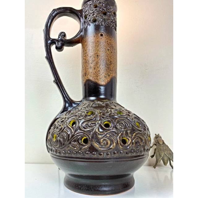 Mid-Century Modern Mid-Century Fat Lava Ceramic Floor Lamp, Germany, 1970s For Sale - Image 3 of 13
