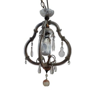 Vintage Glass Pendant Lamp For Sale