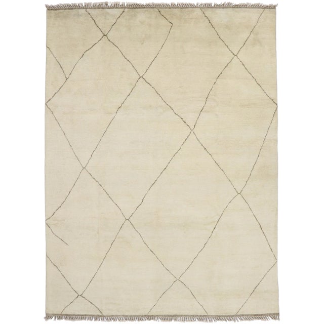 2010s Lage Neutral Moroccan Rug, 10'04 X 13'09 For Sale - Image 10 of 10
