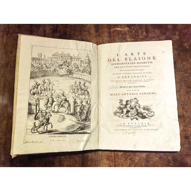 Ancient Book the Art of the Blazon Declared for Alfabeto by Marcantonio Ginanni, 1756 - 392 Pages For Sale - Image 15 of 15