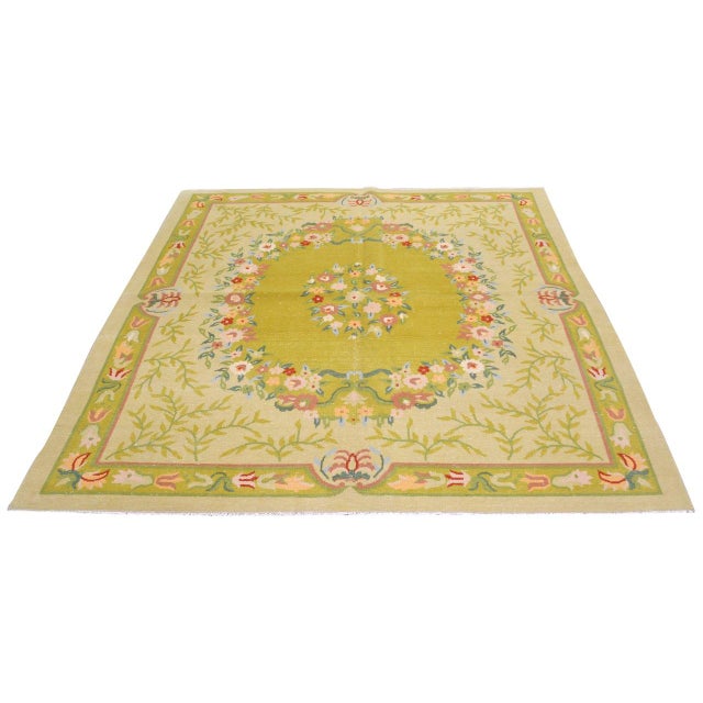 Vintage Chinese Art Deco Hand Knotted Wool Rug, 5'9x6'5 For Sale - Image 4 of 6