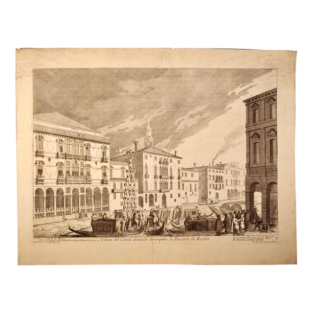 Domenico Lovisa Venice: 18th Century View of the Grand Canal by Lovisa, 1720 For Sale