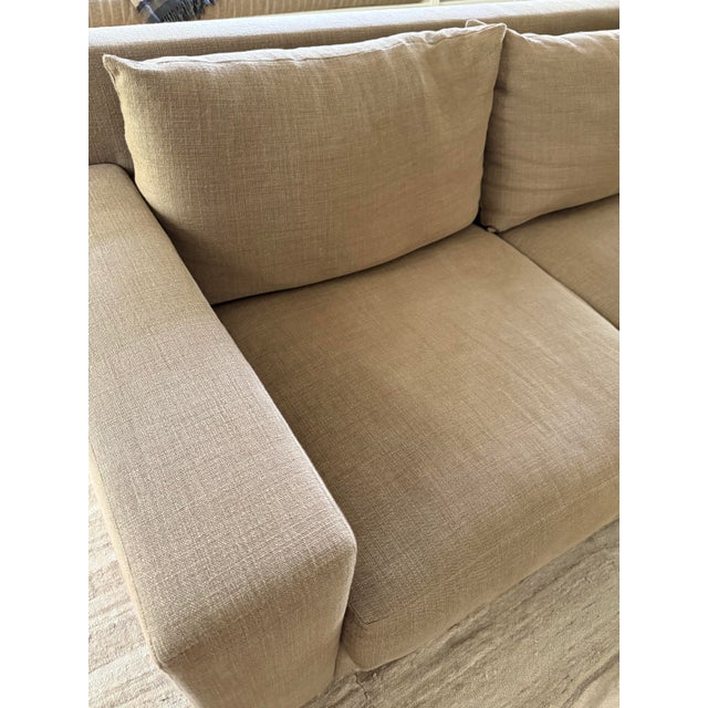 2020s Custom-Designed Sofa Upholstered in Pierre Frey Linen Fabric For Sale - Image 5 of 9