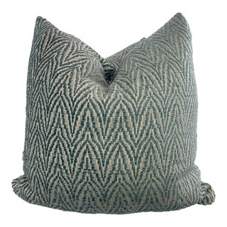 Lee Jofa "Blyth Weave" in Mist 22" Pillows-A Pair For Sale