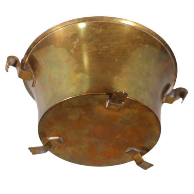 Metal Swedish Art Deco Brass Footed Bowl by Oh Lagersted C. 1920's For Sale - Image 7 of 9