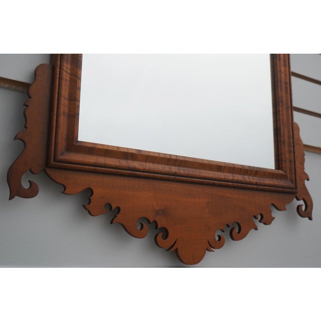 Tiger Maple Chippendale Style Wall Mirror For Sale - Image 9 of 11