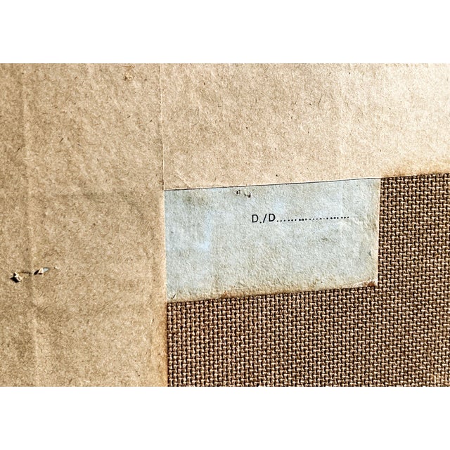 Glass Vintage Abstract Modern Art Lithograph Print 19" X 19" Framed For Sale - Image 7 of 7