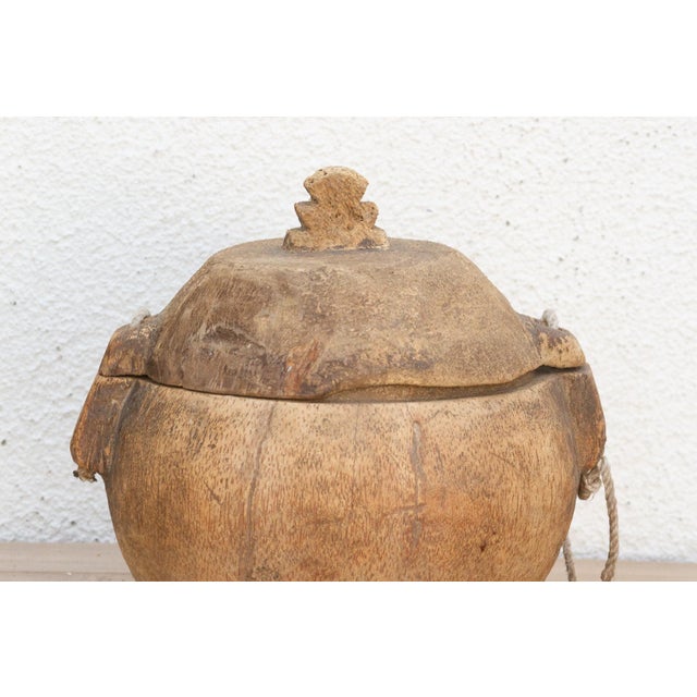 Antique Hand-Carved Wooden Bowl For Sale - Image 4 of 9