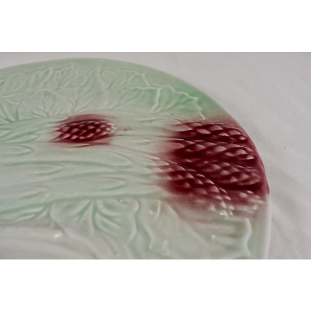 Late 19th Century French Majolica Pastel Glazed Asparagus Plate For Sale - Image 5 of 8