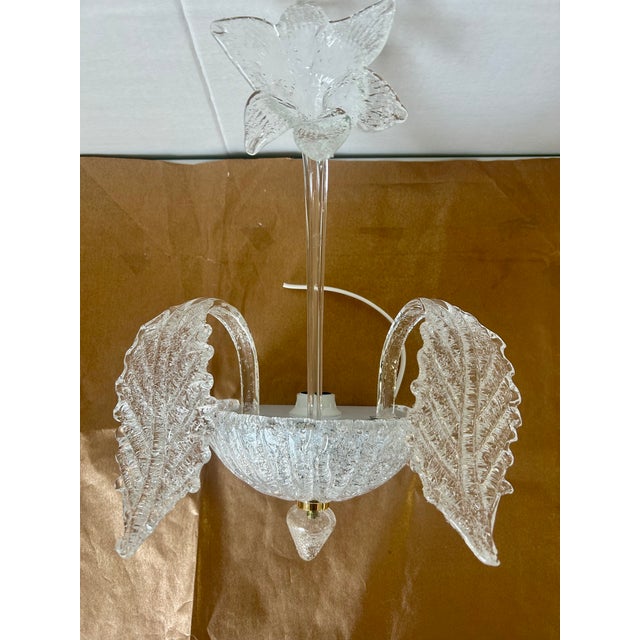 Glass Crystal Wall Light with Leaves and Flowers, 1970s For Sale - Image 7 of 7
