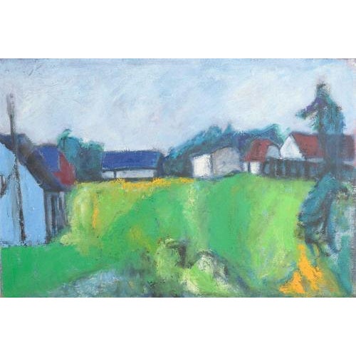 Johnny Madsen, Village Scene with House, Oil on Canvas For Sale - Image 5 of 5